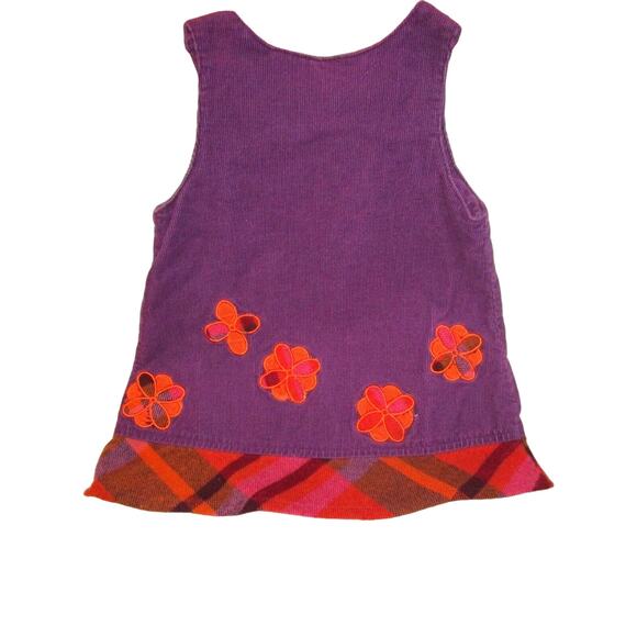 Lydia Jane Girl’s Jumper Purple and Orange Sleeveless Corduroy Size 18 Months - Picture 2 of 2